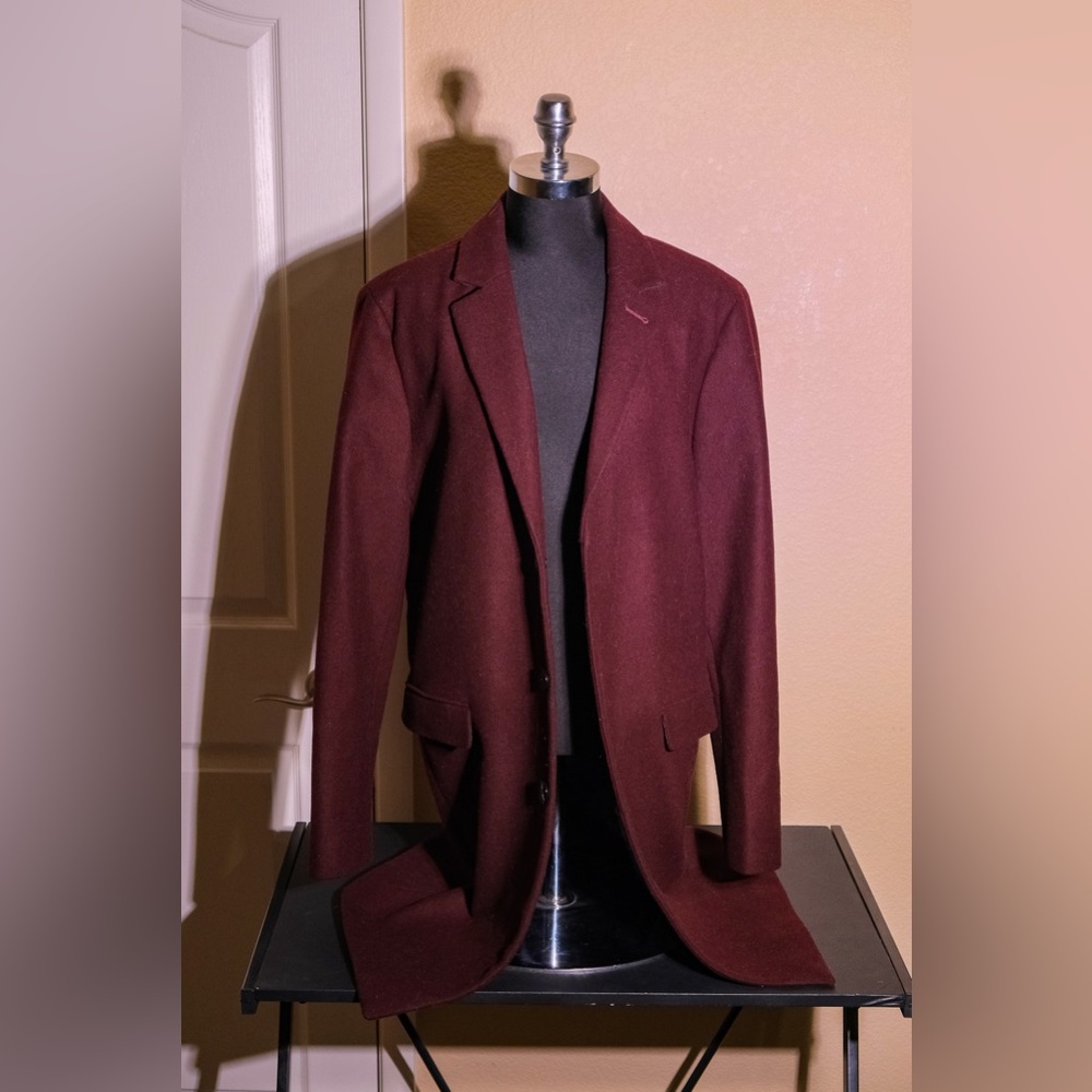 EXPRESS Red Wool Coat (Size:Medium Tall)